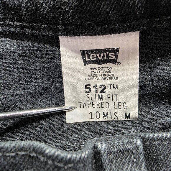 Levis 512 Jeans Womens 10 Medium Black Slim Fit Tapered Leg Denim Stretch Y2K - Picture 4 of 9